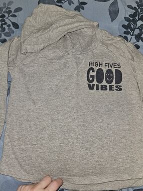 Gerber Gray 'High Fives Good Vibes' Hoodie 5T